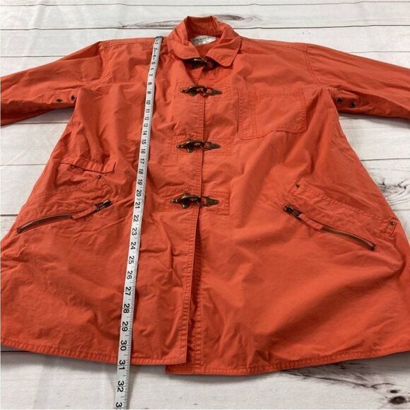 Emanuel Ungaro Womens Orange Long Sleeve Collared Duffle Coat Size Petite - Picture 8 of 10